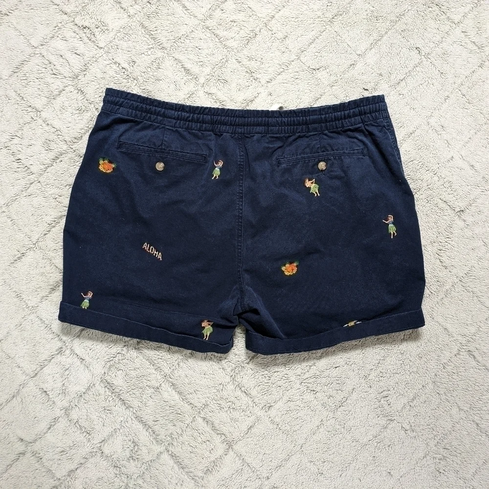 Polo Ralph Lauren Shorts Men's XXl Blue Embroidered Cotton Blend Twill Chino 6”